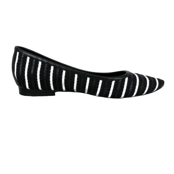 Donald J. Pliner Flats Women's Size 8.5 Pointed Adore Black & White Stripes - Picture 6 of 11